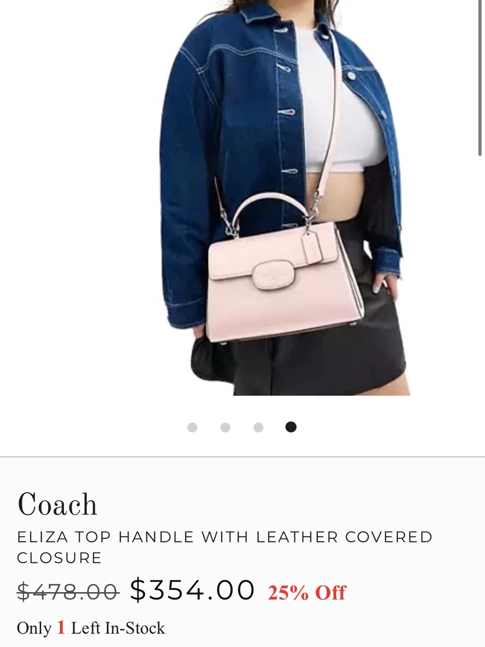 Coach Eliza Top-Handle Satchel in Pale Pink